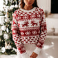 Women's Christmas Elk Long Sleeve Knit Sweater - Executive-Skincare