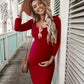 Womens’ Scoop Neckline Pullover Style Long Sleeves Maternity Dress - Executive-Skincare