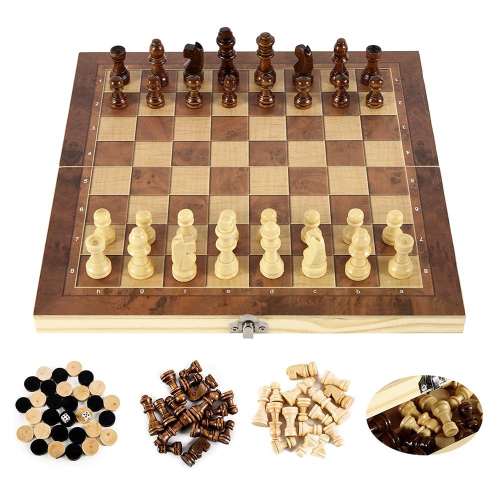 Foldable Wooden Chess Set Board Game - Executive-Skincare