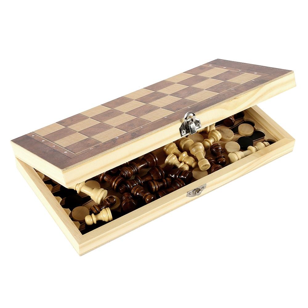 Foldable Wooden Chess Set Board Game - Executive-Skincare